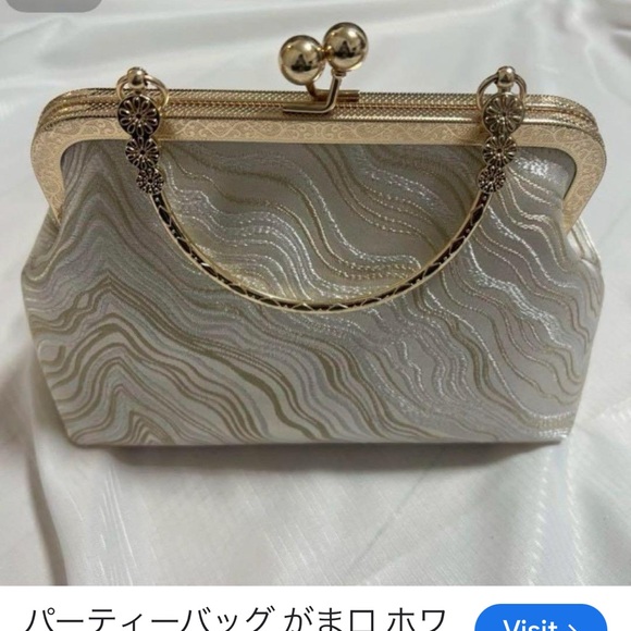 Vintage Classic Japan Clutch Bag Handbags - #1469**The Lux Bag: Vintage Elegant Cream and Gold Women's Handbag